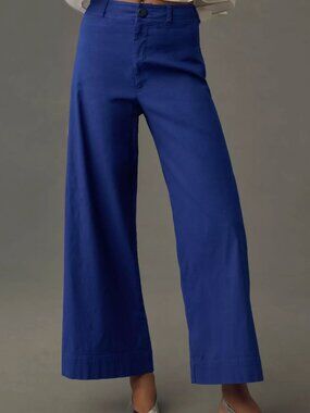 Anthropologie Maeve The Ettie High-Rise Wide-Leg Cropped Pants - Size 27